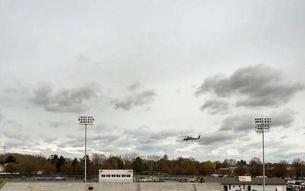 VX-1 Pioneers Perform a Flyover at Central Pennsylvania High School Track Invitational
