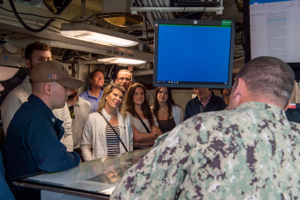 Members of Deloitte Counseling take a tour of Nimitz-class aircraft carrier USS Carl Vinson (CVN 70)