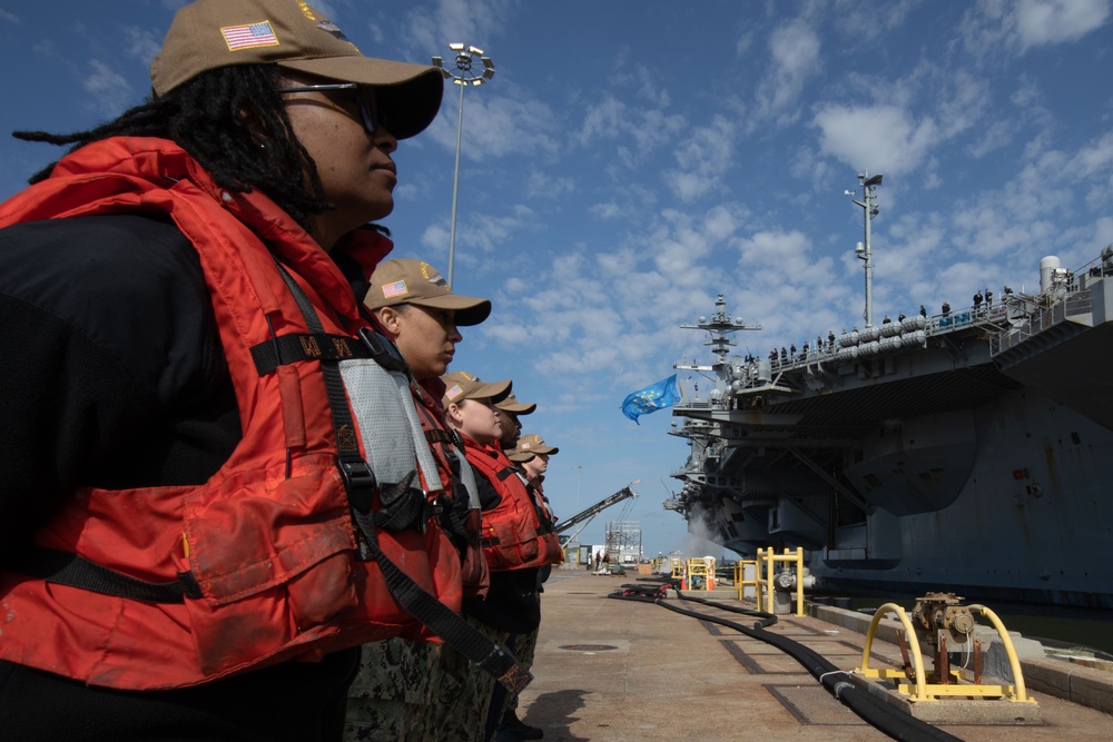 USS George Washington Departs Naval Station Norfolk