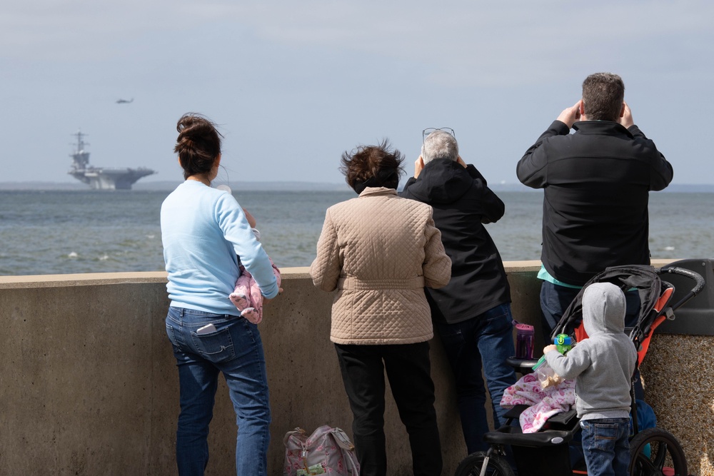 USS George Washington Departs Naval Station Norfolk