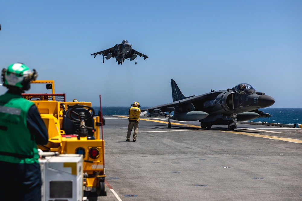 VMM-365 (REIN) AV-8B Harriers Flight Operations Aboard USS Wasp