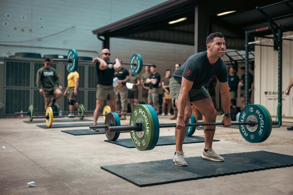 U.S. Marines Participate in the Clean Ladder Event During the 2024 Fittest Instructor Competition