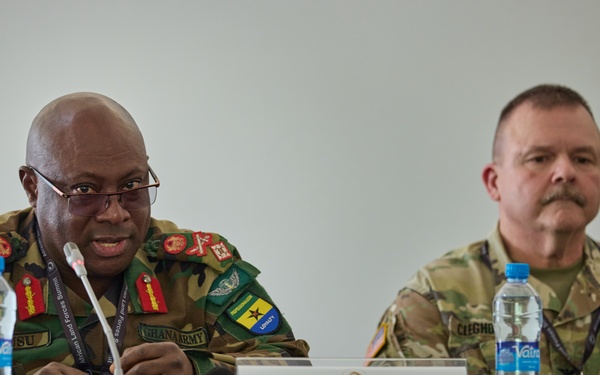 African land force commanders break out into small discussion groups at the African Land Forces Summit 2024