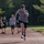 Staff Sgt. Zachary Mills runs a 40 yard dash