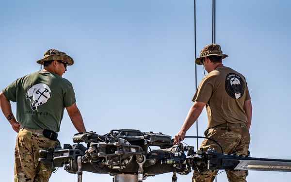 Paratroopers Conduct Blackhawk Maintenance