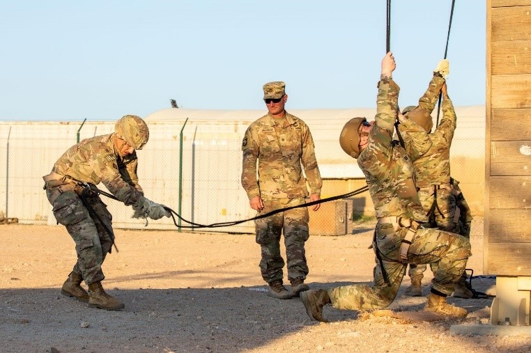 U.S. Army Central Soldiers participate in Rappel Master Course