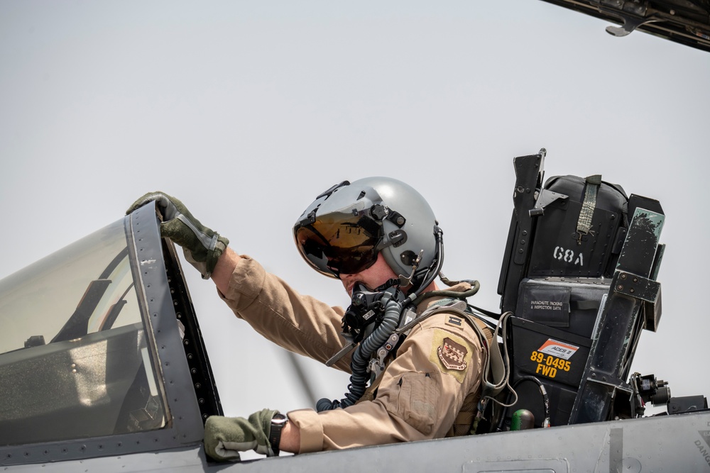 F-15s Take Off During Desert Flag 2024