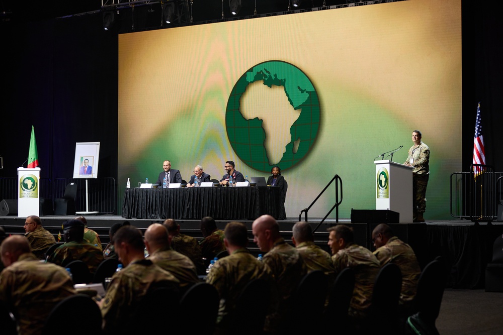 African land force commanders hear from experts about “Combating Transnational Criminal Organizations” at the African Land Forces Summit 2024