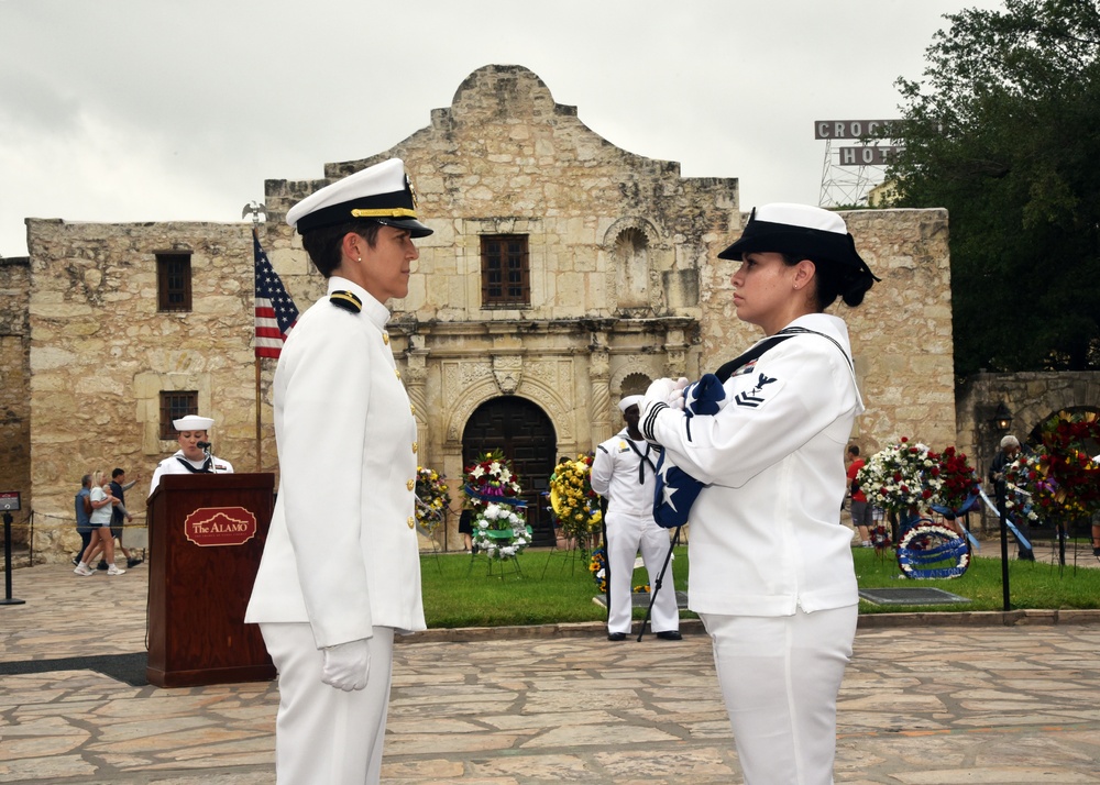 Navy Reserve Sailors perform Funeral Honors at Navy Day at the Alamo