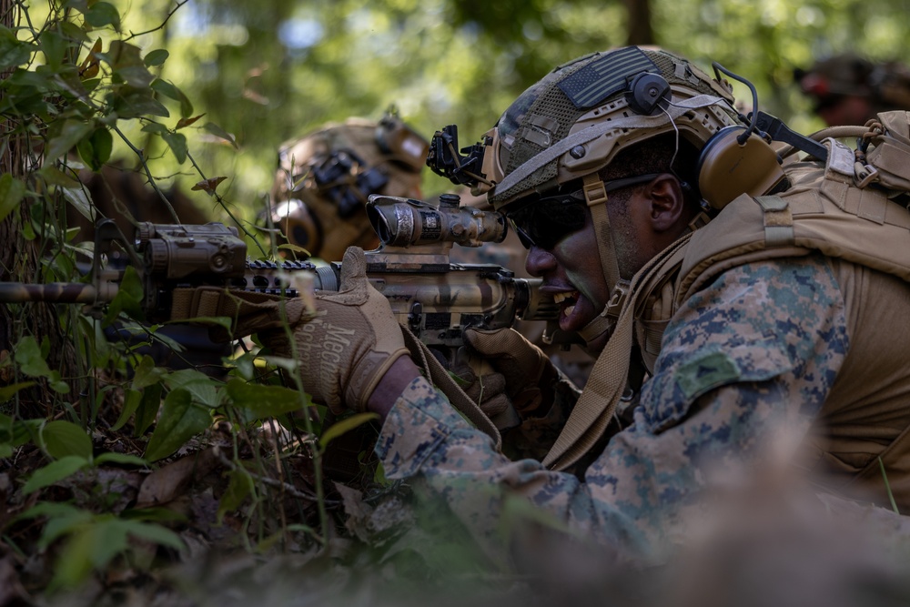 Marines with the 24th MEU conduct a simulated raid at MCOLF Oak Grove