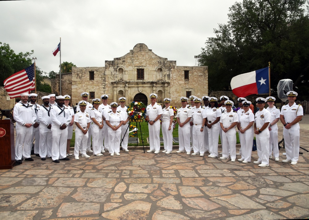 Navy Medicine Sailors attend Navy Day at the Alamo