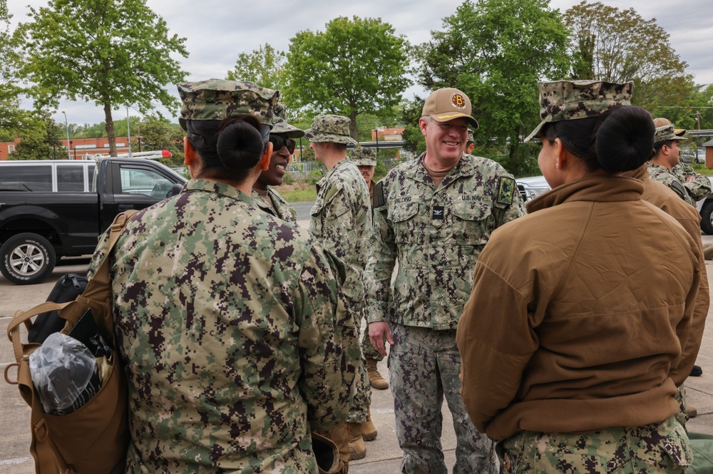 U.S. Navy sailors return deployment gear