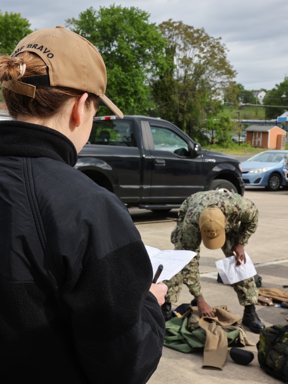 U.S. Navy sailors return deployment gear