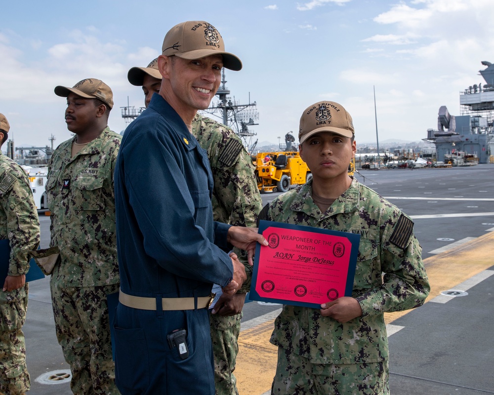 Tripoli Weapons Department Awards At Quarters