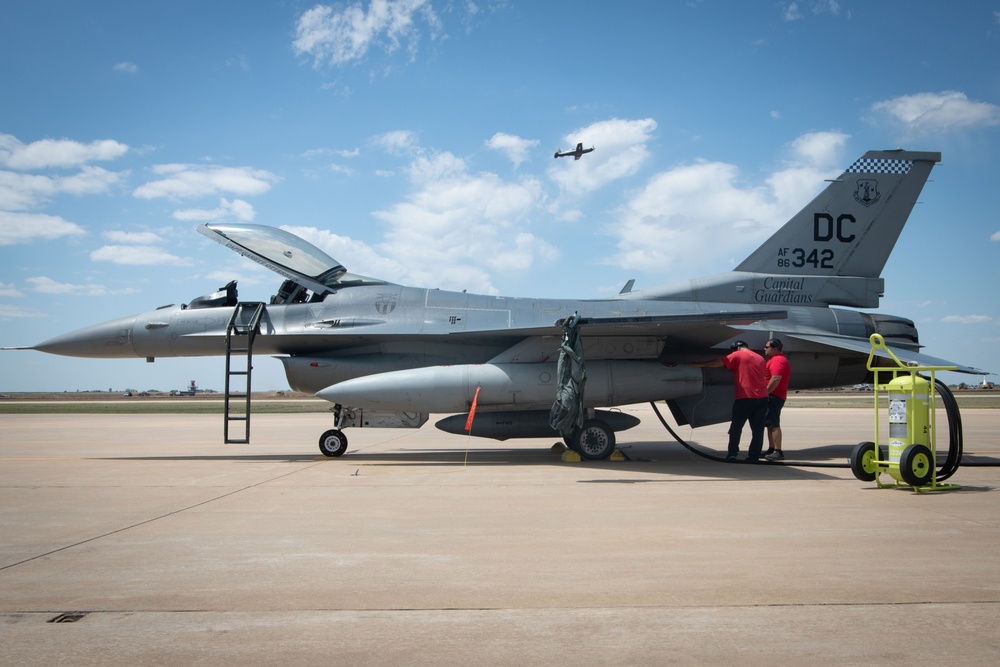 F-16 touches down at Vance