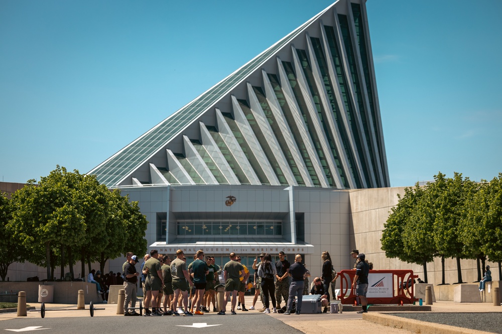 U.S. Marines and Royal Marines Conduct the Thrust and Run During the 2024 Fittest Instructor Competition