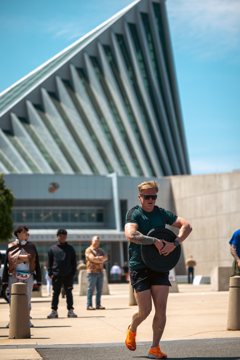 U.S. Marines and Royal Marines Conduct the Thrust and Run During the 2024 Fittest Instructor Competition