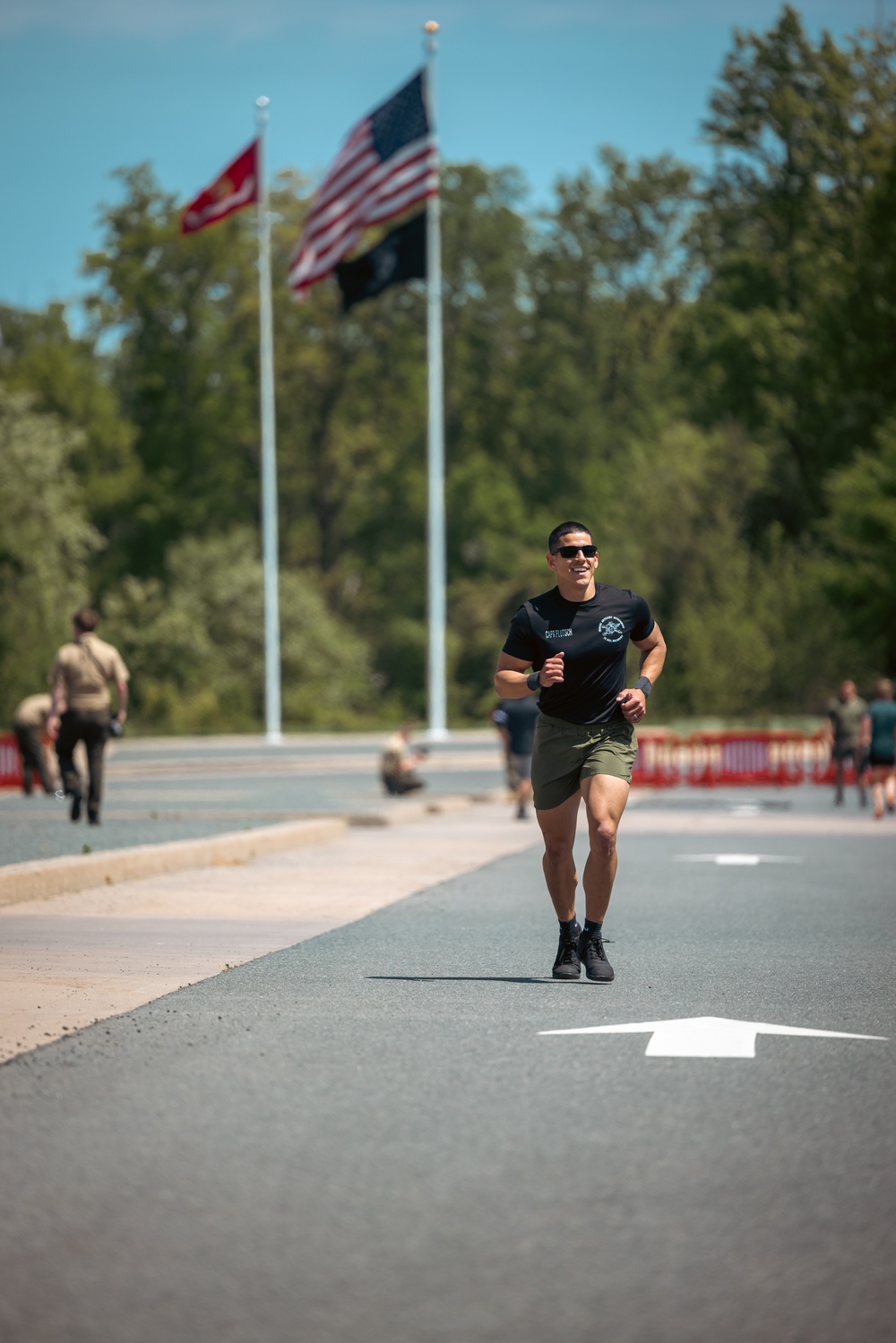 U.S. Marines and Royal Marines Conduct the Thrust and Run During the 2024 Fittest Instructor Competition