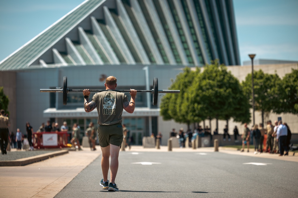 U.S. Marines and Royal Marines Conduct the Thrust and Run During the 2024 Fittest Instructor Competition