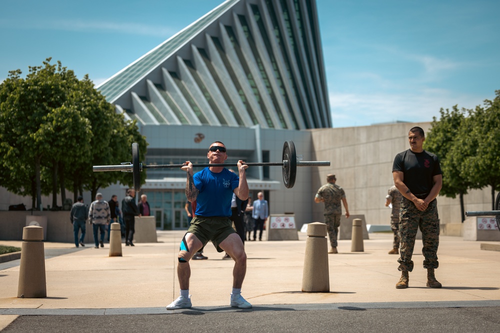 U.S. Marines and Royal Marines Conduct the Thrust and Run During the 2024 Fittest Instructor Competition