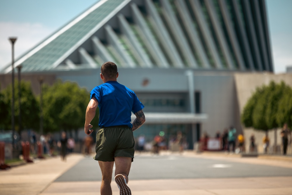 U.S. Marines and Royal Marines Conduct the Thrust and Run During the 2024 Fittest Instructor Competition