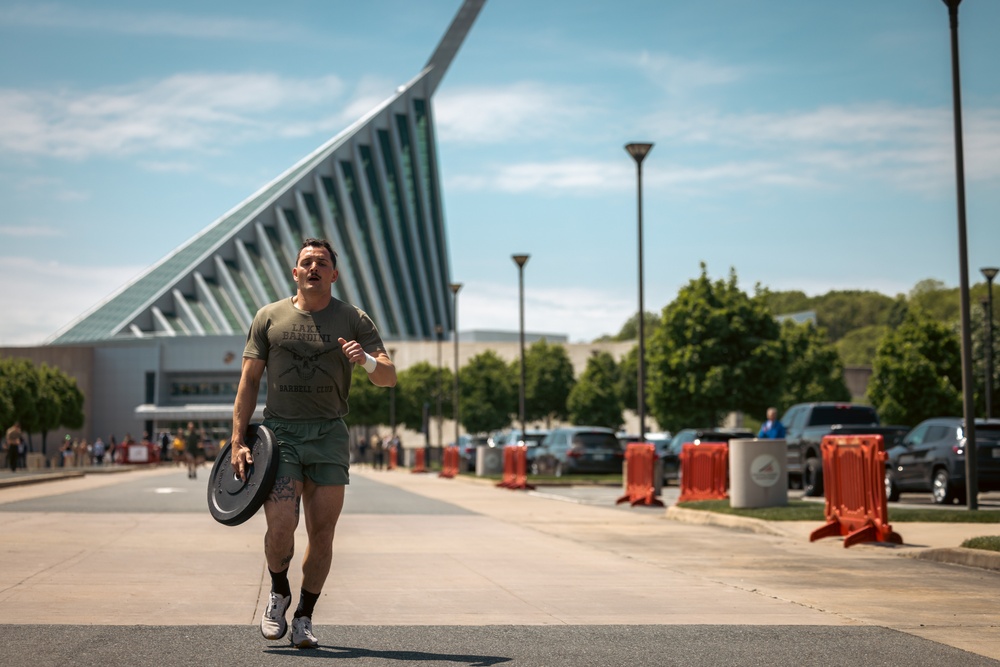 U.S. Marines and Royal Marines Conduct the Thrust and Run During the 2024 Fittest Instructor Competition