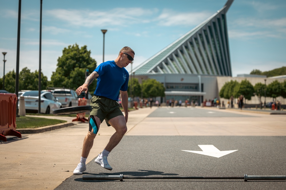 U.S. Marines and Royal Marines Conduct the Thrust and Run During the 2024 Fittest Instructor Competition