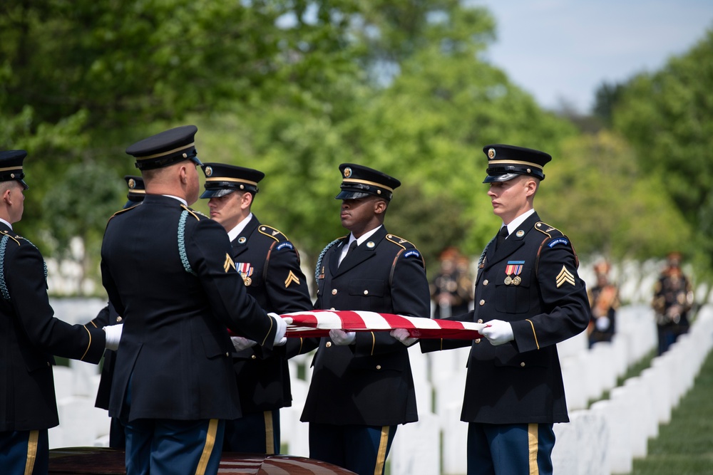 Military Funeral Honors with Funeral Escort are Conducted for U.S. Army Air Forces Pvt. Doyle Sexton in Section 55