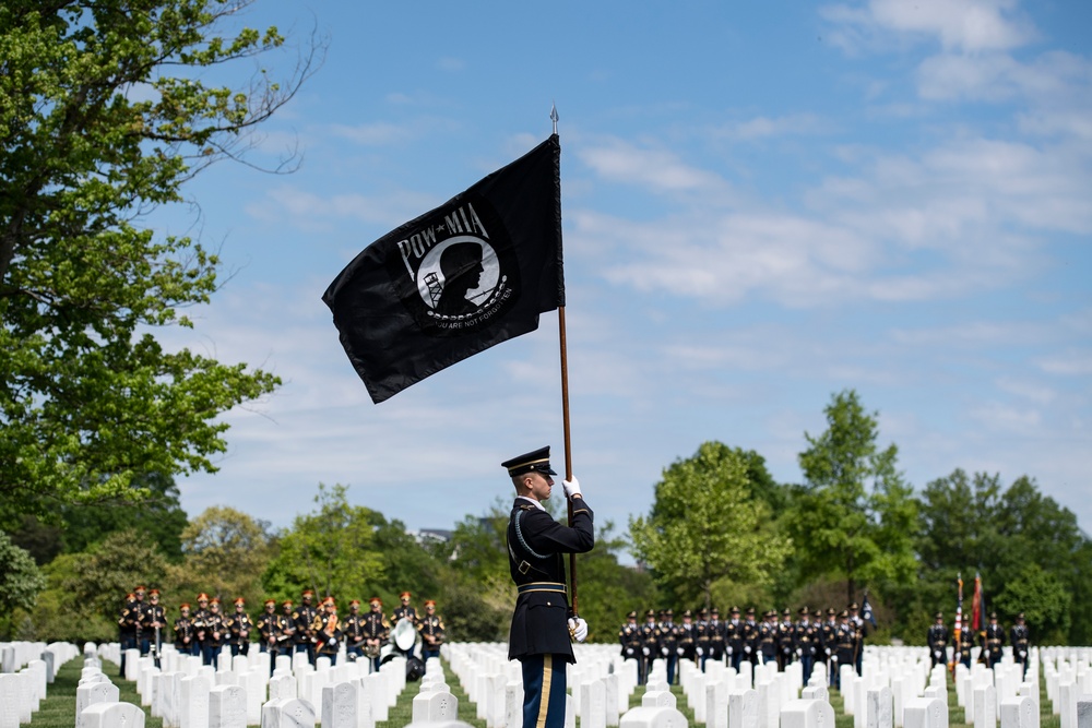 Military Funeral Honors with Funeral Escort are Conducted for U.S. Army Air Forces Pvt. Doyle Sexton in Section 55