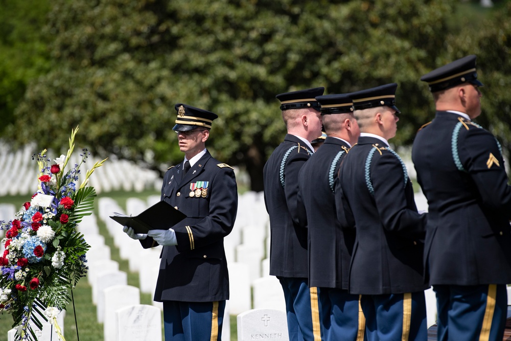 Military Funeral Honors with Funeral Escort are Conducted for U.S. Army Air Forces Pvt. Doyle Sexton in Section 55