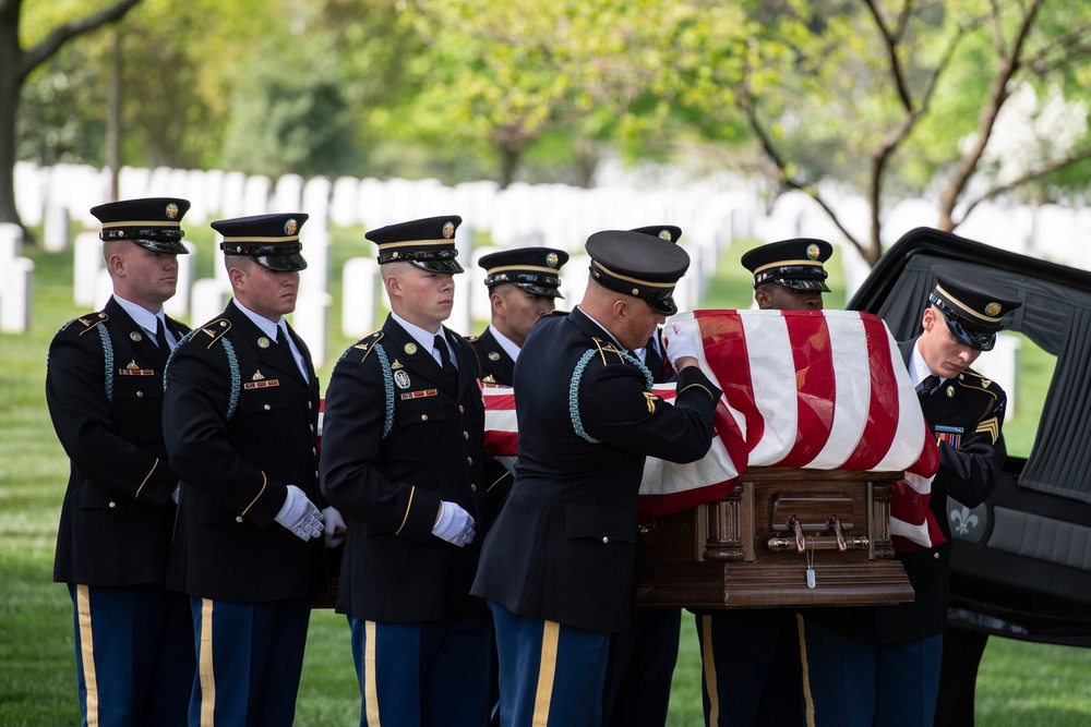 Military Funeral Honors with Funeral Escort are Conducted for U.S. Army Air Forces Pvt. Doyle Sexton in Section 55