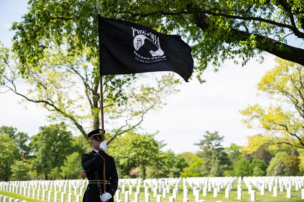 Military Funeral Honors with Funeral Escort are Conducted for U.S. Army Air Forces Pvt. Doyle Sexton in Section 55