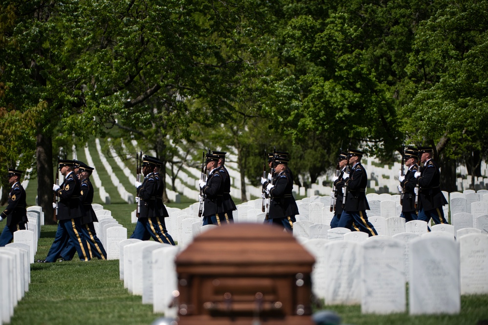 Military Funeral Honors with Funeral Escort are Conducted for U.S. Army Air Forces Pvt. Doyle Sexton in Section 55