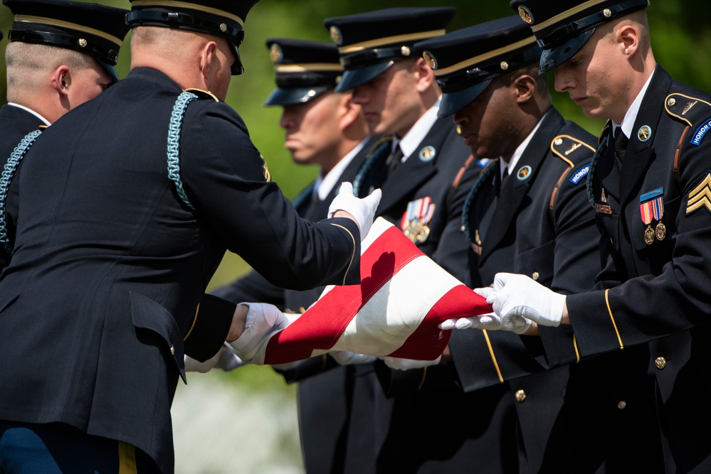 Military Funeral Honors with Funeral Escort are Conducted for U.S. Army Air Forces Pvt. Doyle Sexton in Section 55