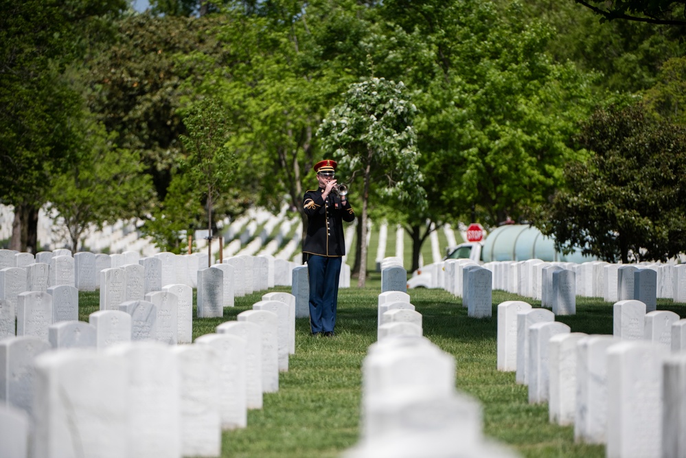 Military Funeral Honors with Funeral Escort are Conducted for U.S. Army Air Forces Pvt. Doyle Sexton in Section 55