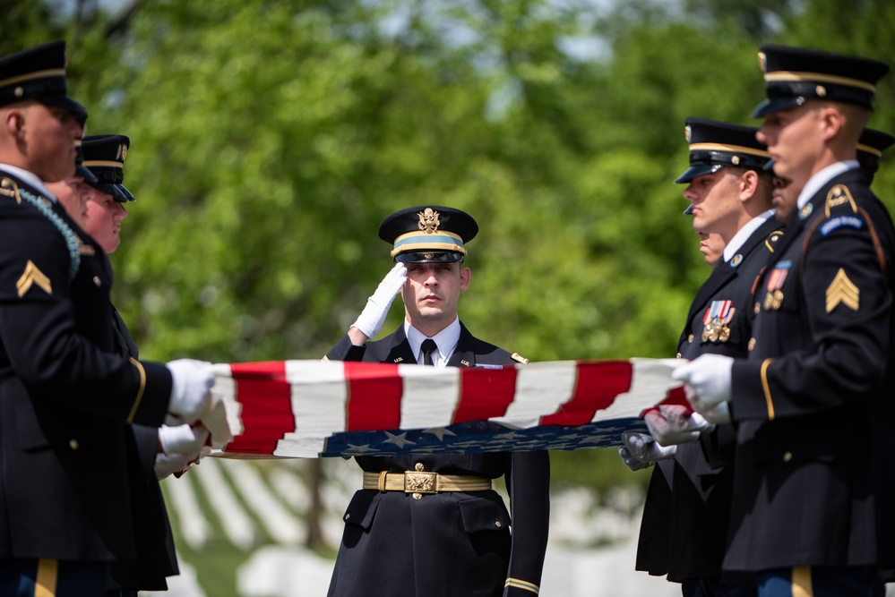 Military Funeral Honors with Funeral Escort are Conducted for U.S. Army Air Forces Pvt. Doyle Sexton in Section 55