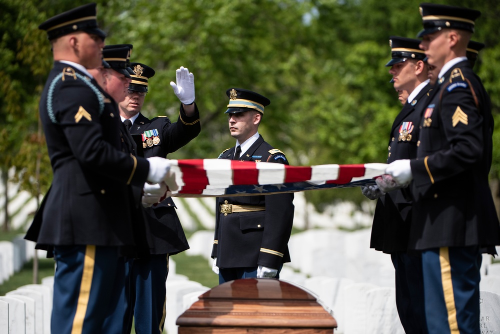 Military Funeral Honors with Funeral Escort are Conducted for U.S. Army Air Forces Pvt. Doyle Sexton in Section 55