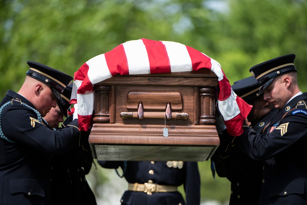 Military Funeral Honors with Funeral Escort are Conducted for U.S. Army Air Forces Pvt. Doyle Sexton in Section 55