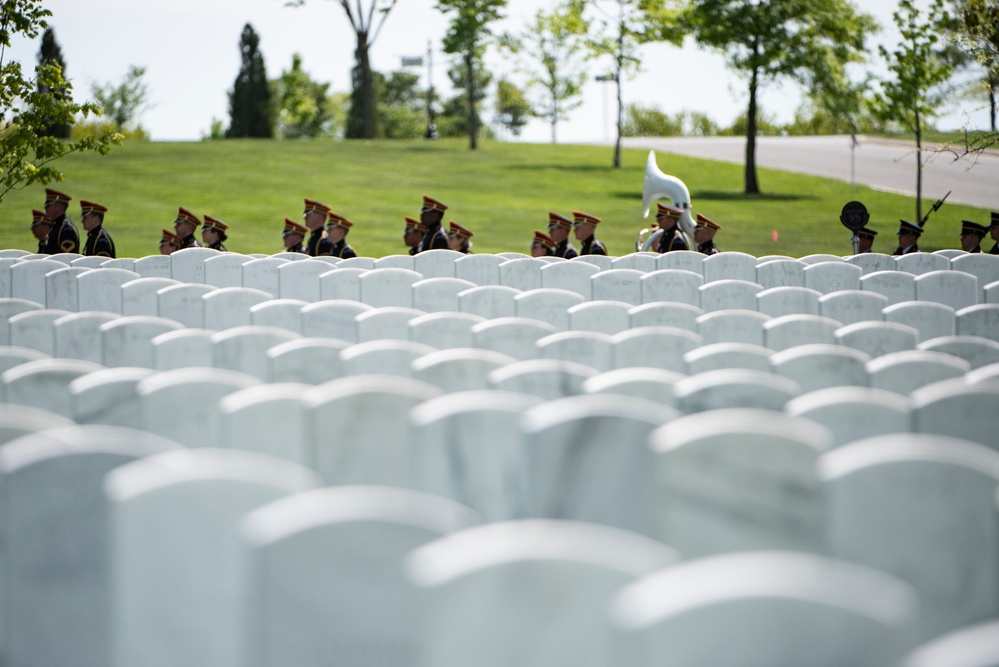 Military Funeral Honors with Funeral Escort are Conducted for U.S. Army Air Forces Pvt. Doyle Sexton in Section 55