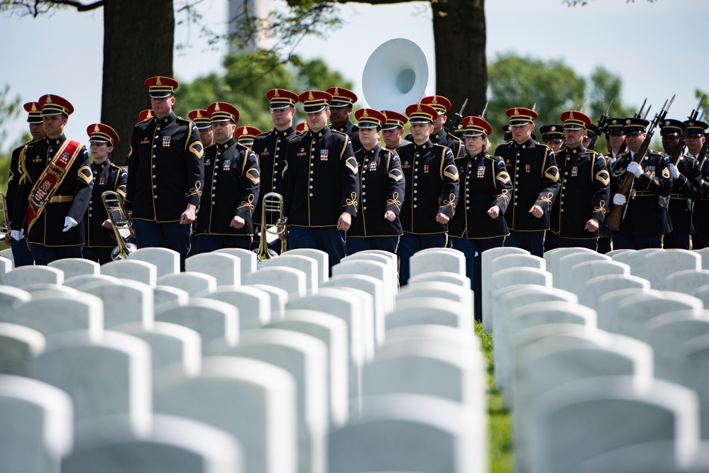 Military Funeral Honors with Funeral Escort are Conducted for U.S. Army Air Forces Pvt. Doyle Sexton in Section 55