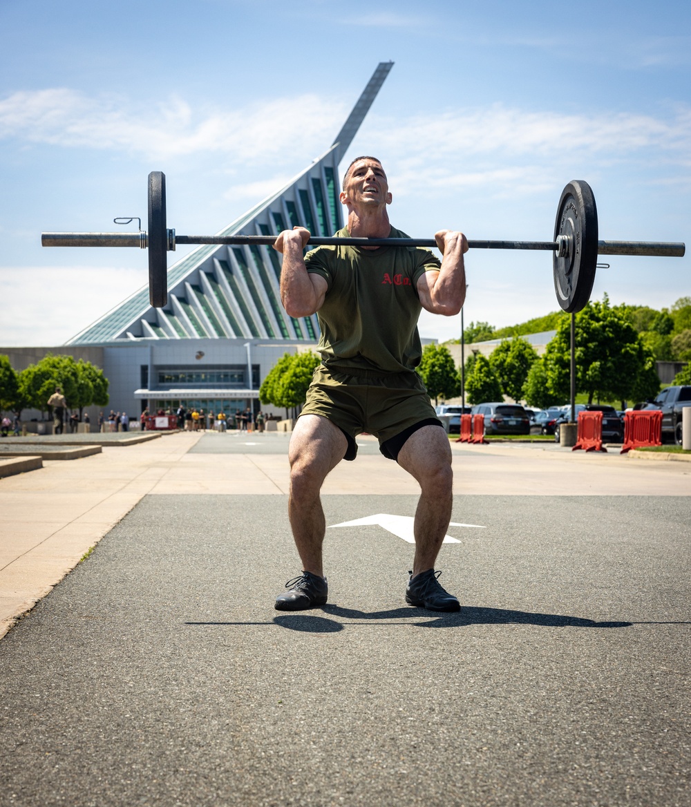 U.S. Marines and Royal Marines Compete in the &quot;Thrust and Run&quot; During the 2024 Fittest Instructor Competition