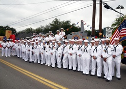 JBSA San Antonio, USS San Antonio Sailors take part in Battle of Flowers Parade
