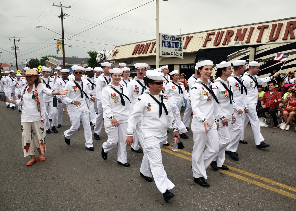 JBSA San Antonio, USS San Antonio Sailors take part in Battle of Flowers Parade