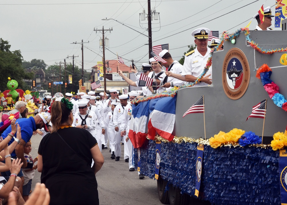 JBSA San Antonio, USS San Antonio Sailors take part in Battle of Flowers Parade