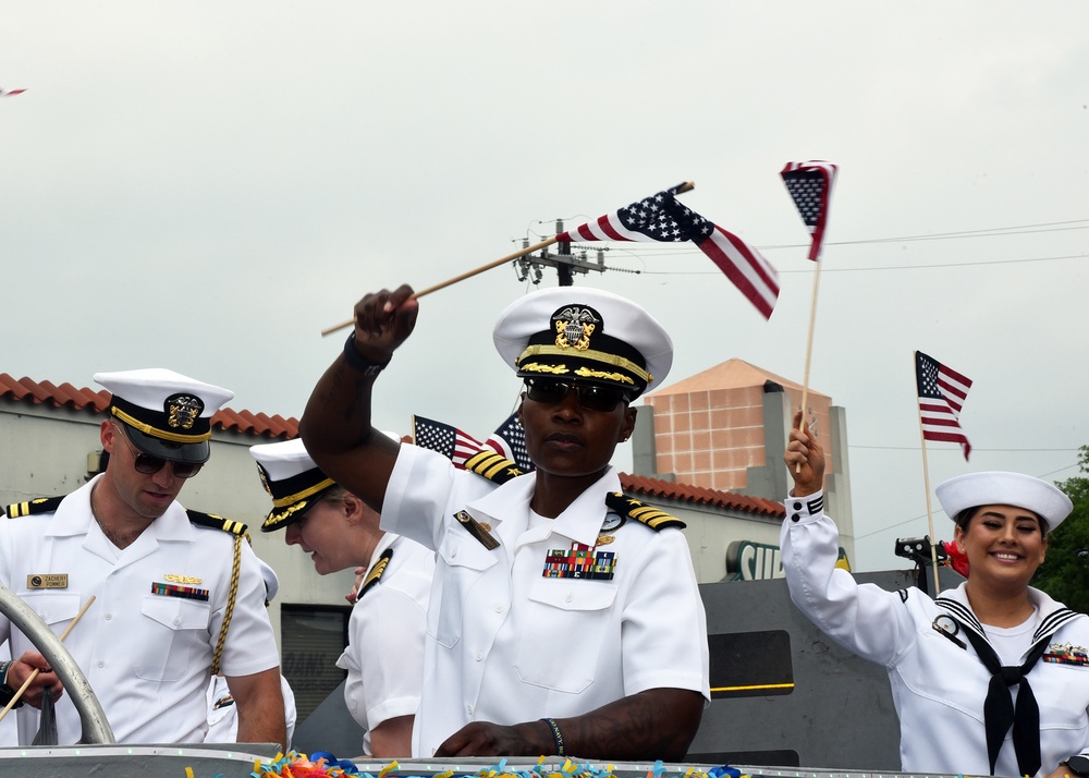 JBSA San Antonio, USS San Antonio Sailors take part in Battle of Flowers Parade