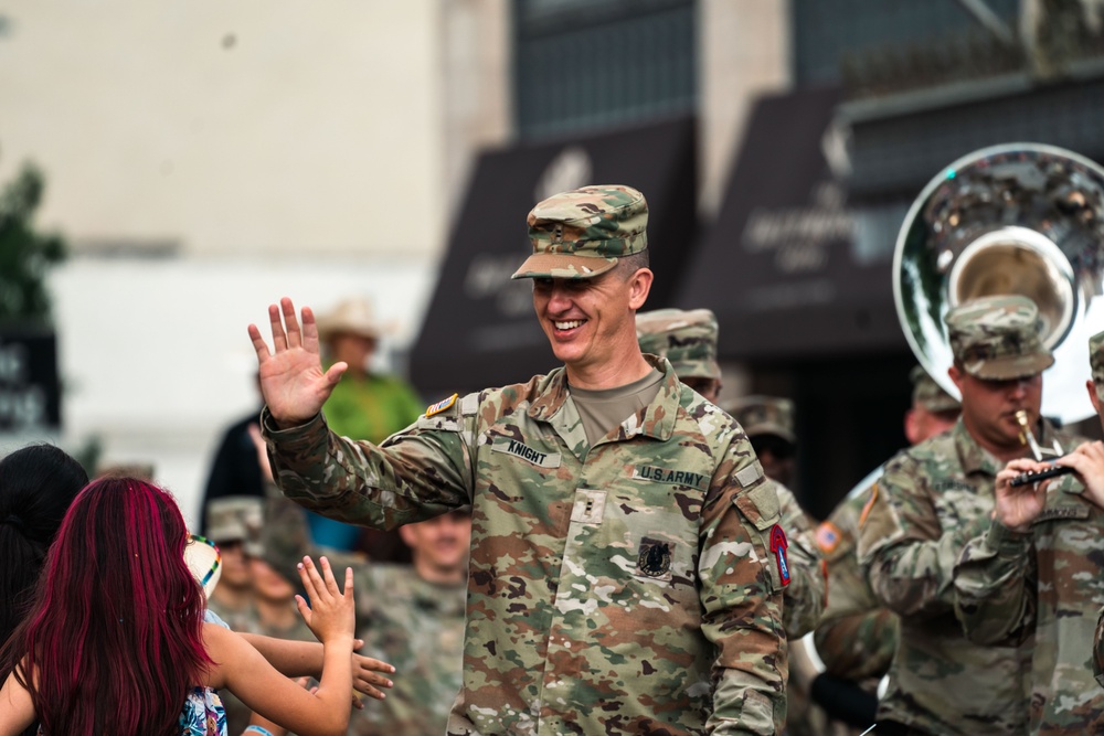 Army North Soldiers March in the Battle of Flowers Parade