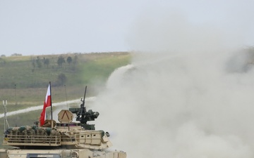 M1A2 Abrams Tank Firing Downrange