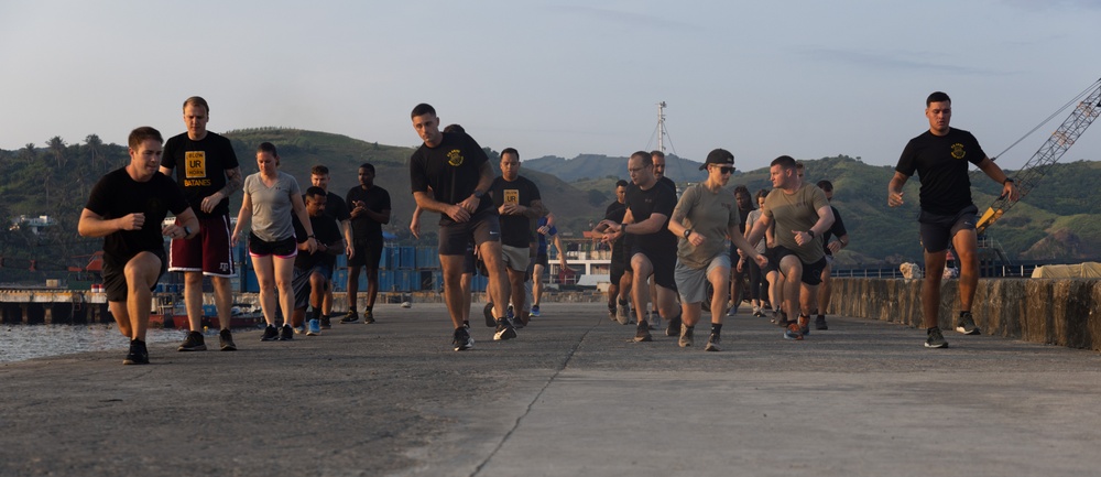 Balikatan 24: Physical Training at the Port of Basco with Maj. Gen. Jered Helwig