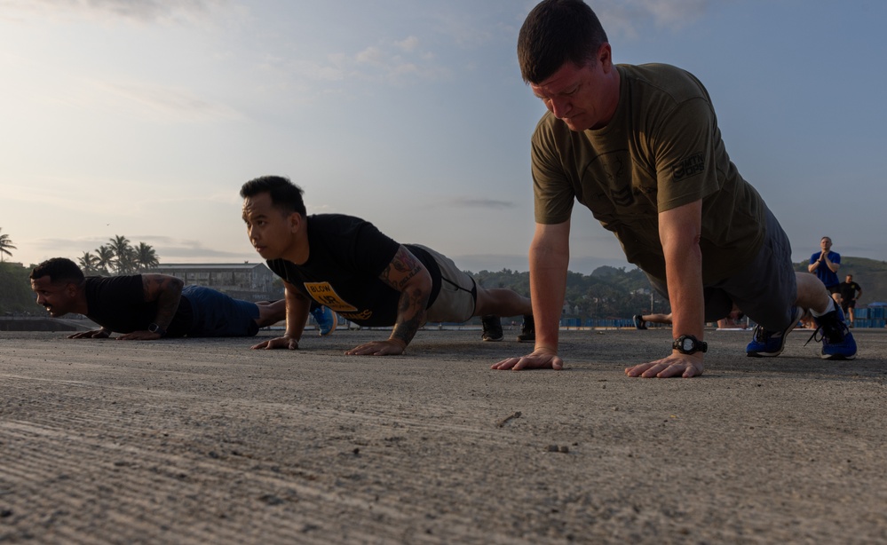 Balikatan 24: Physical Training at the Port of Basco with Maj. Gen. Jered Helwig