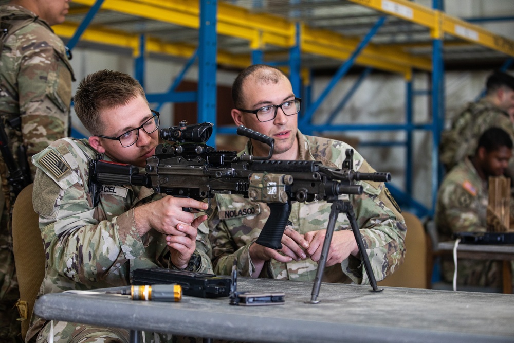 Soldiers with 1st BCT, 10th MTN DIV (LI) install MILES gear at JRTC